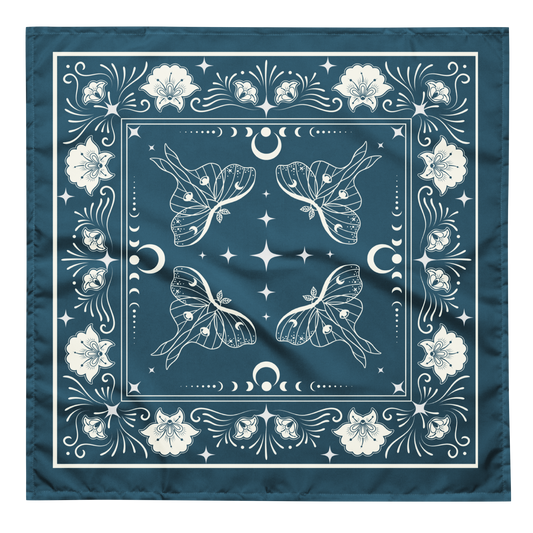 Teal Moth Bandana