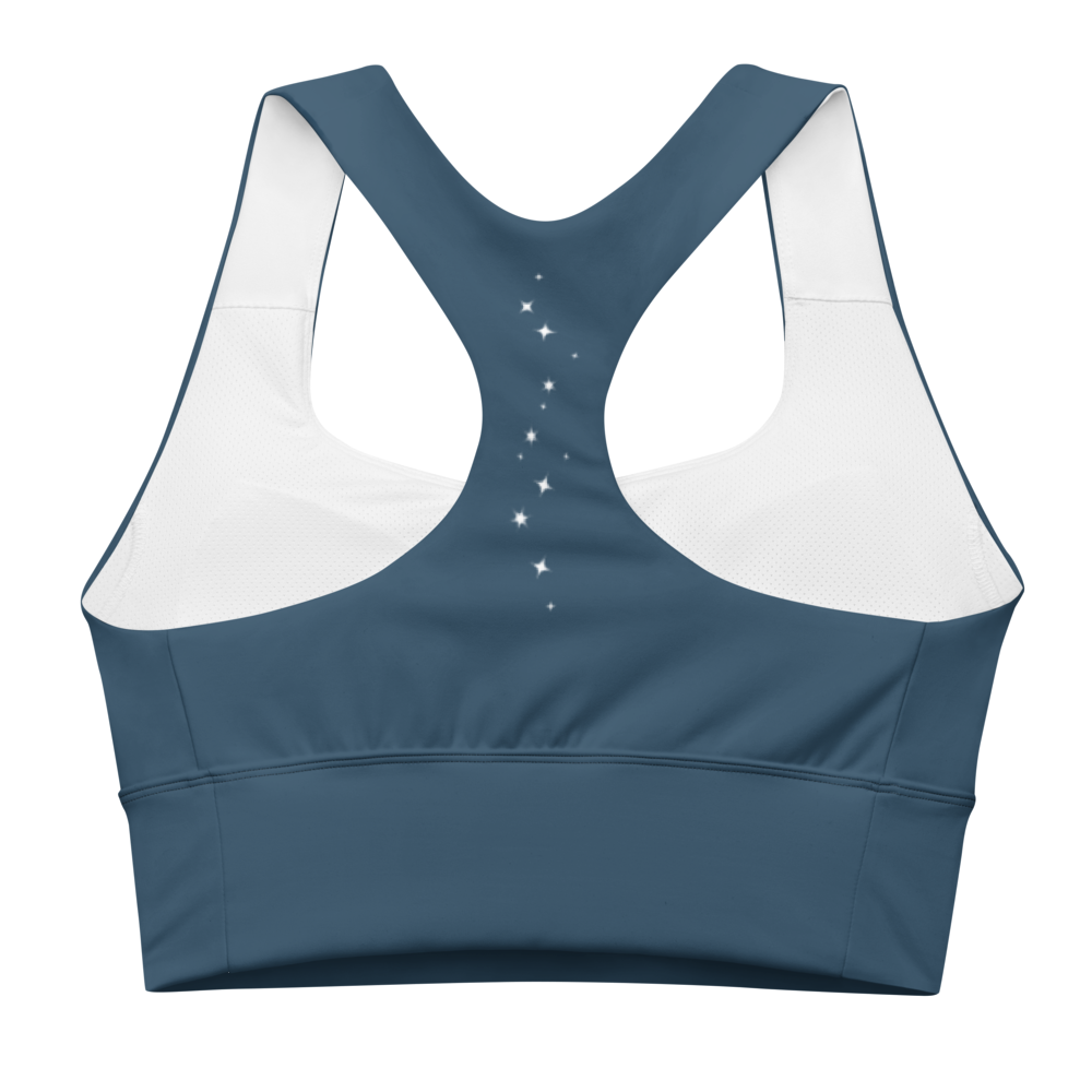 Teal Moth Longline Sports Bra