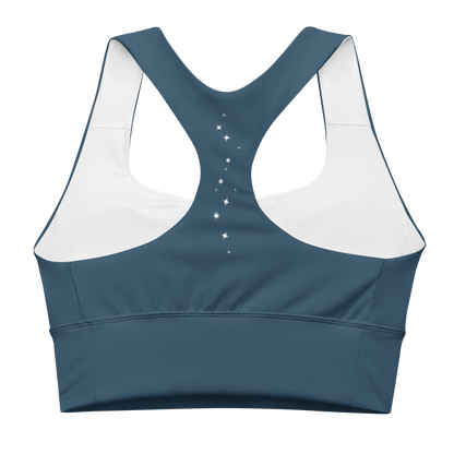 Teal Moth Longline Sports Bra