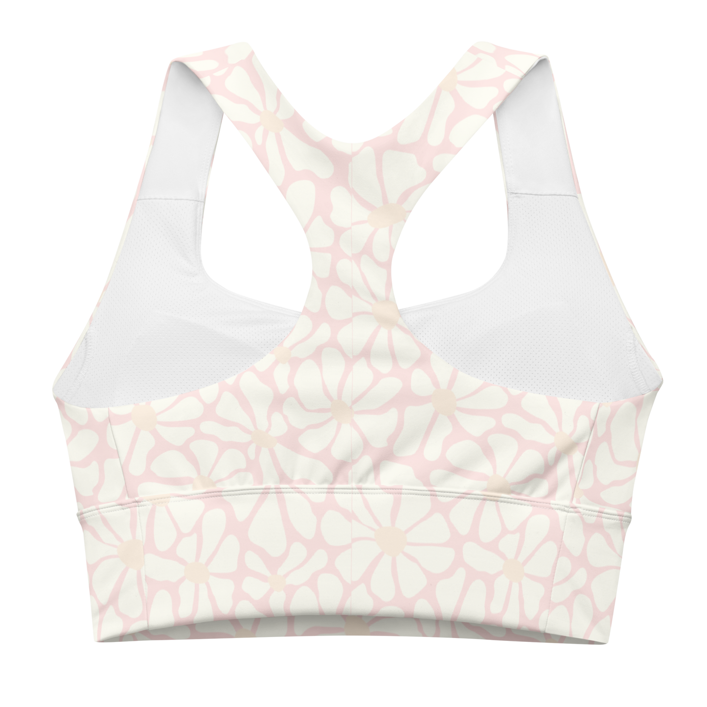 Pink Daisy Longline Sports Bra