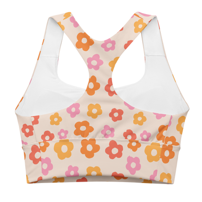 Flower Power Longline Sports Bra