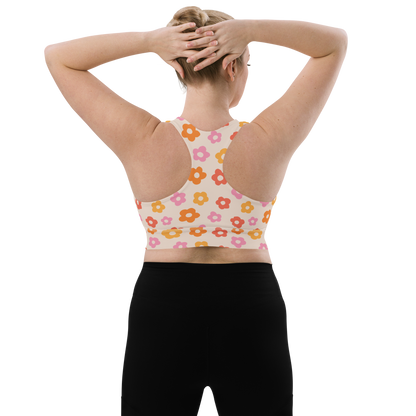 Flower Power Longline Sports Bra