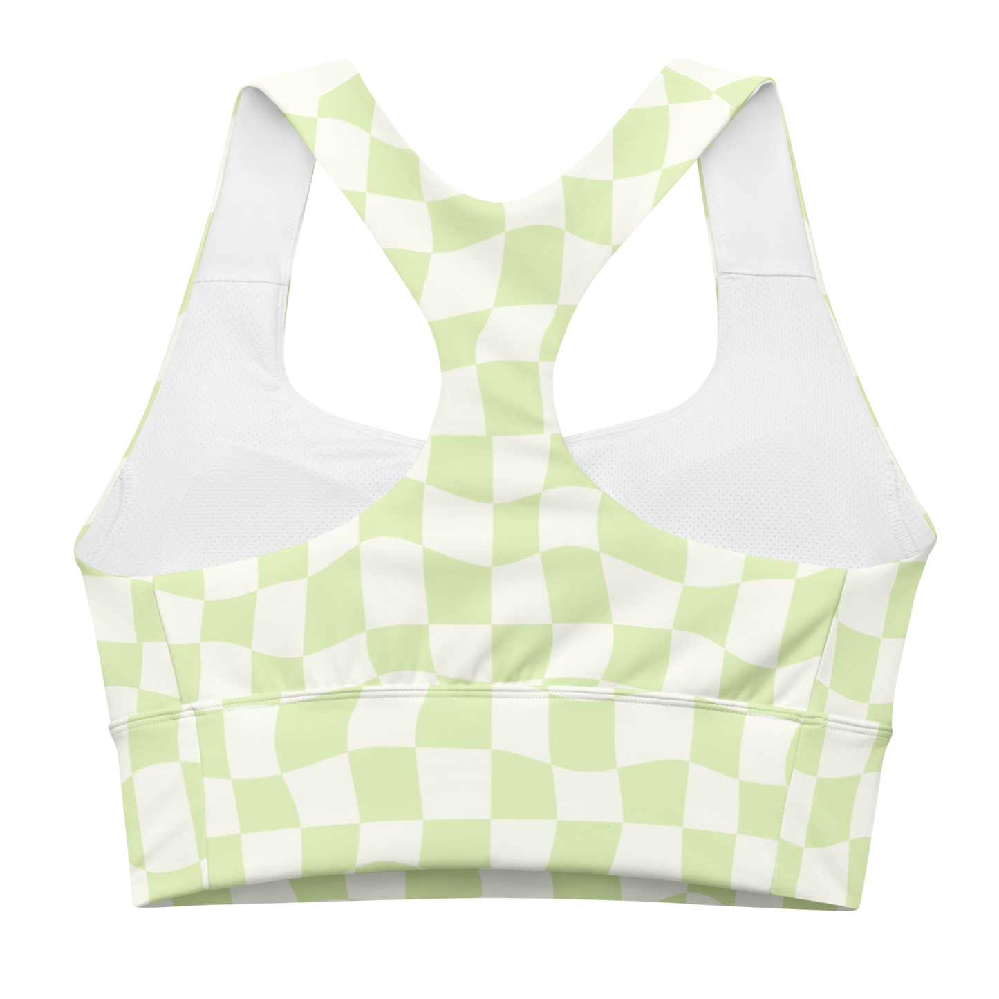 Lime Checkered Longline Sports Bra