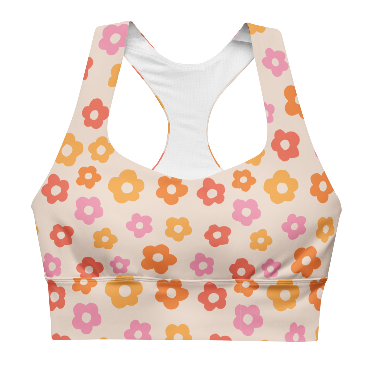 Flower Power Longline Sports Bra