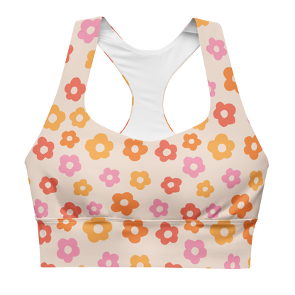 Flower Power Longline Sports Bra