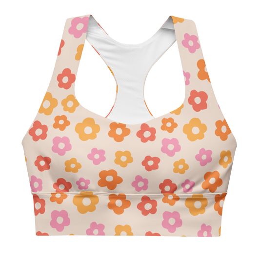 Flower Power Longline Sports Bra