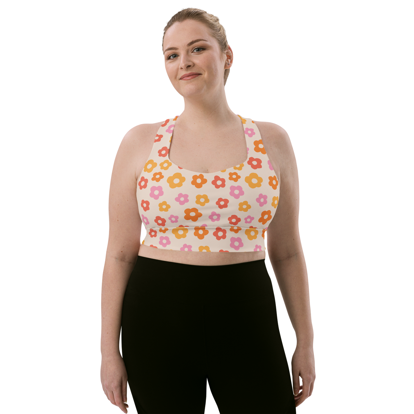 Flower Power Longline Sports Bra