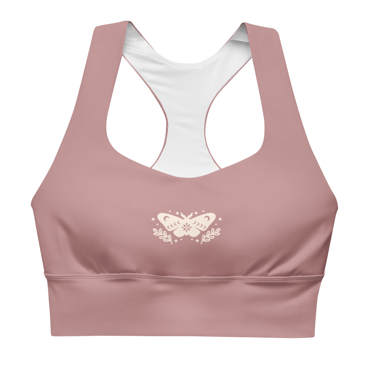 Rose Mariposa Longline Sports Bra