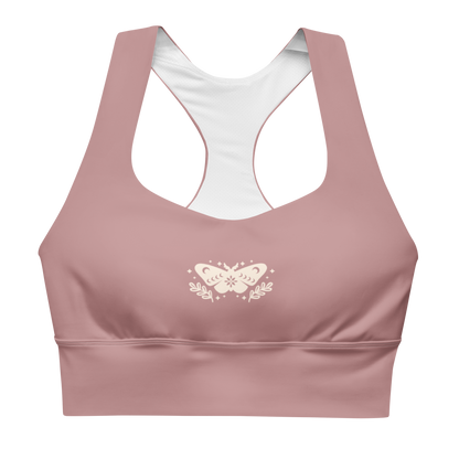 Rose Mariposa Longline Sports Bra