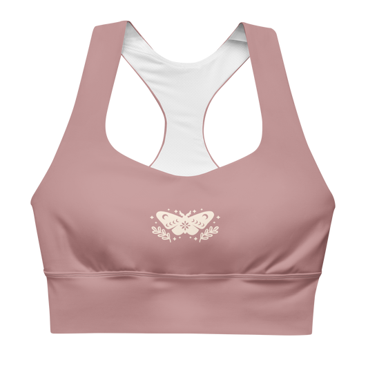 Rose Mariposa Longline Sports Bra