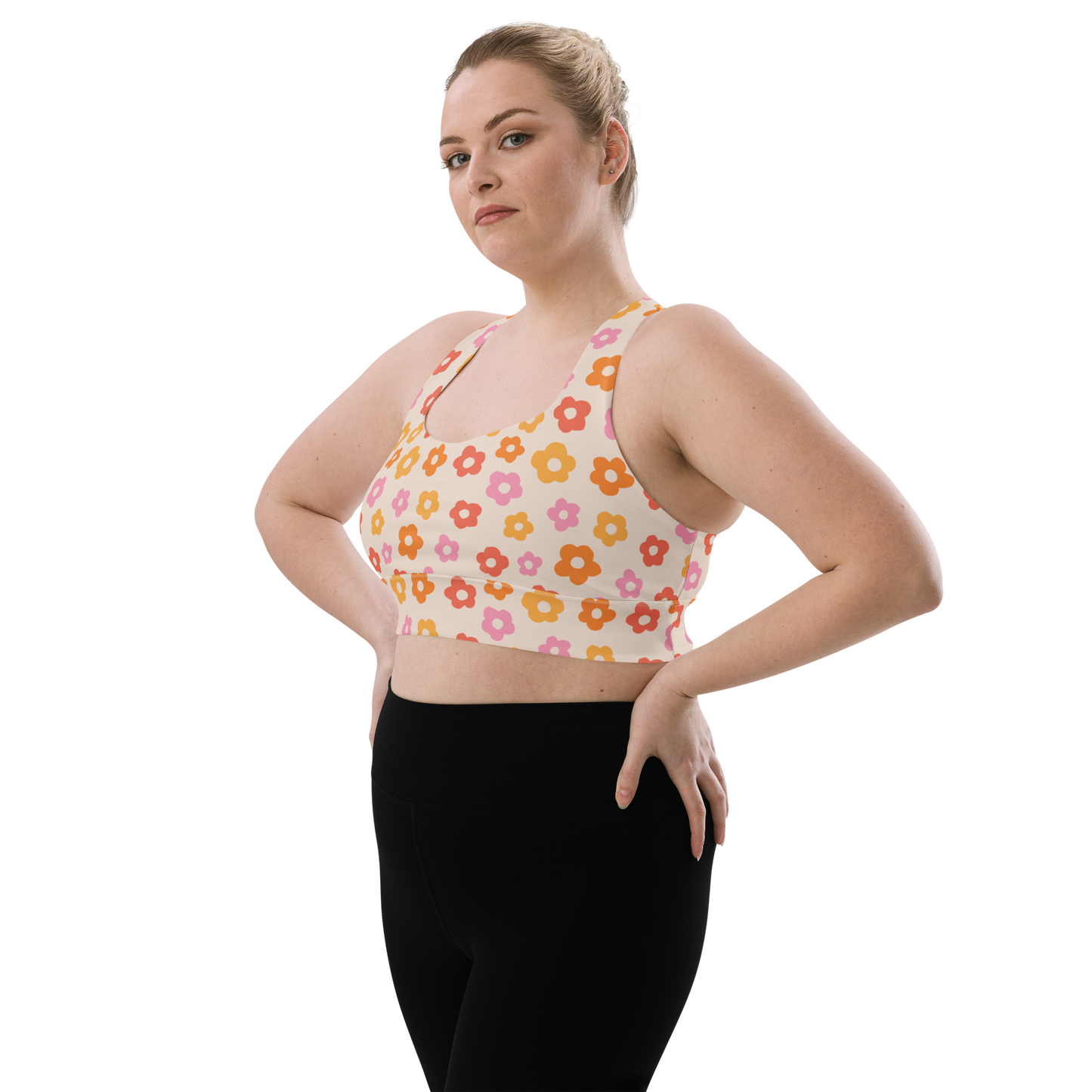 Flower Power Longline Sports Bra