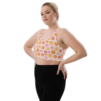 Flower Power Longline Sports Bra