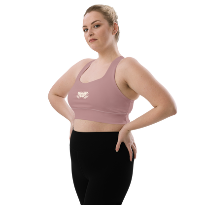 Rose Mariposa Longline Sports Bra