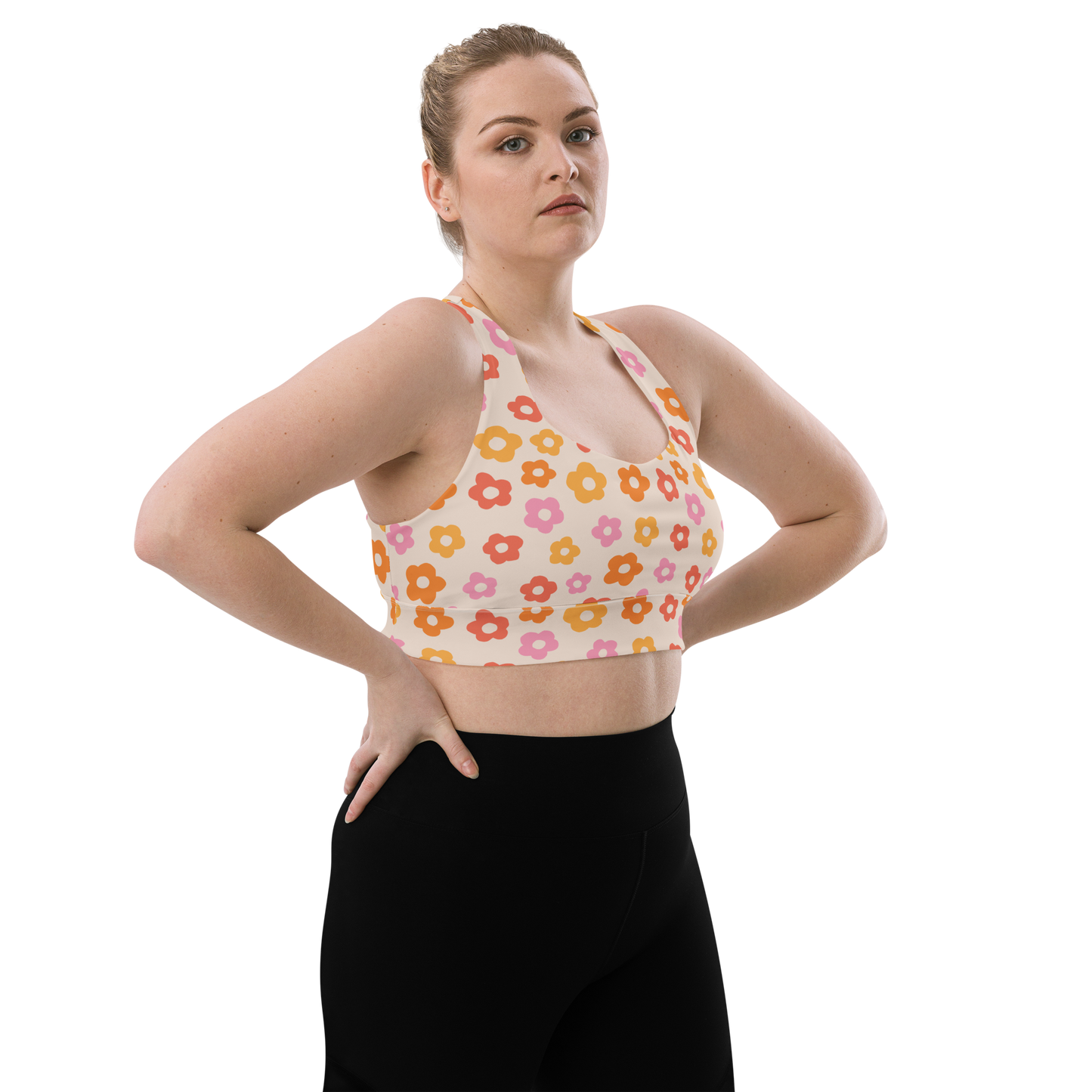 Flower Power Longline Sports Bra