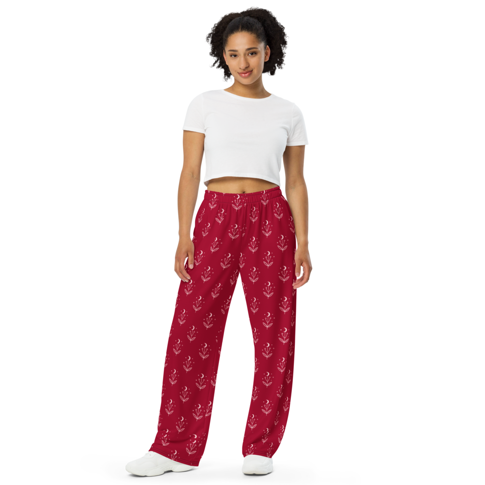 Red Luna Wide Leg Pants