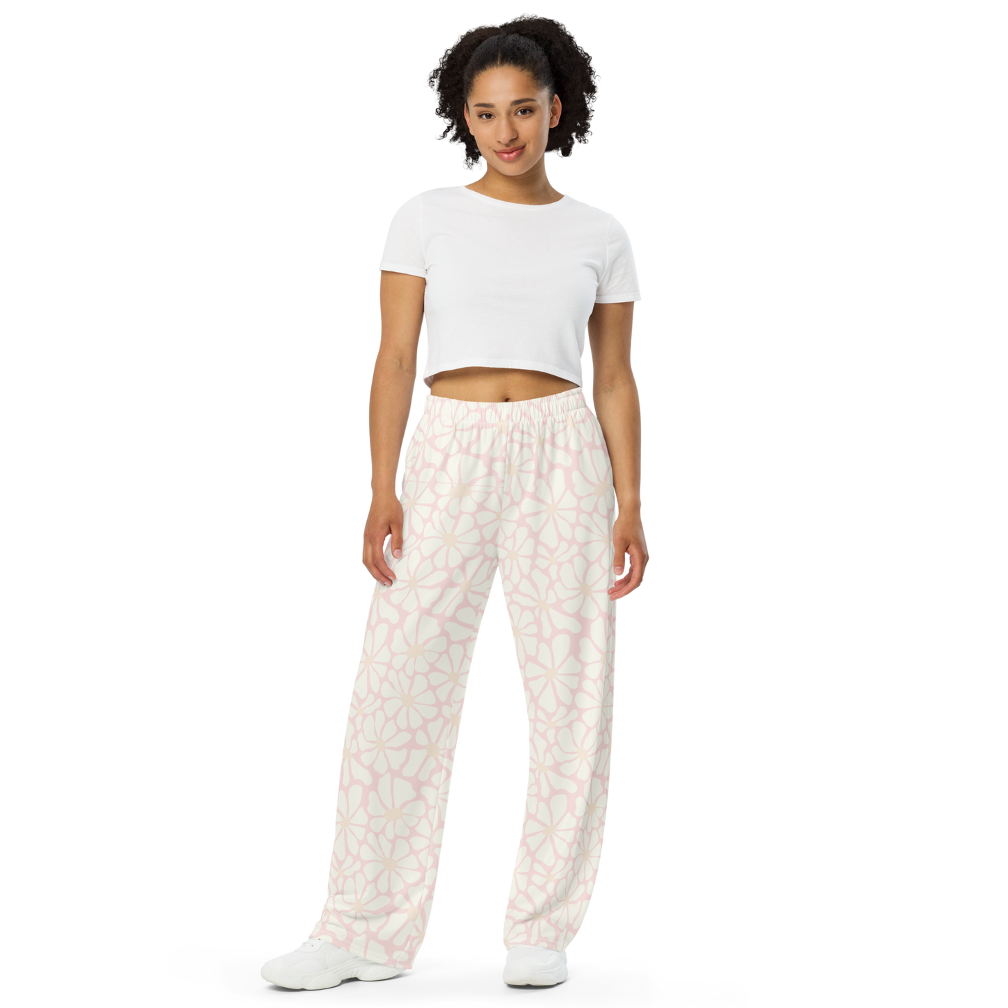 Pink Daisy Wide Leg Pants