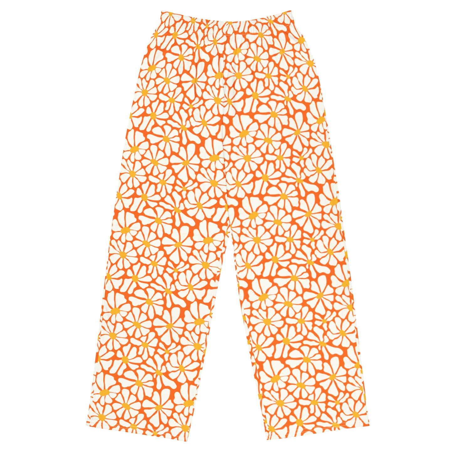 Orange Daisy Wide Leg Pants