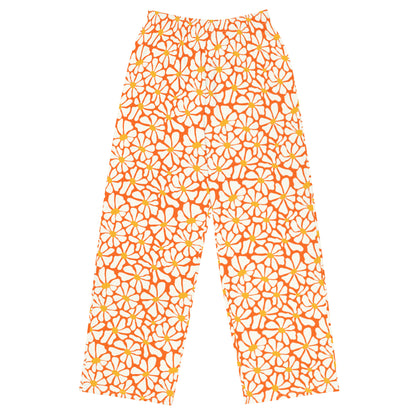 Orange Daisy Wide Leg Pants