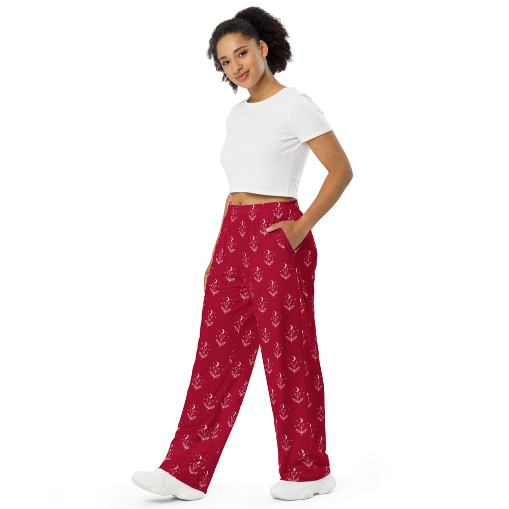 Red Luna Wide Leg Pants